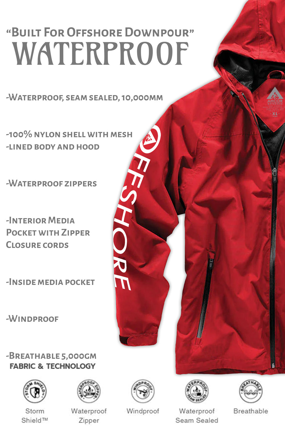 Red Waterproof Fishing Jacket 