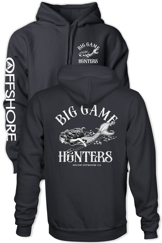 Unisex hoodie with mermaid design front and back design.