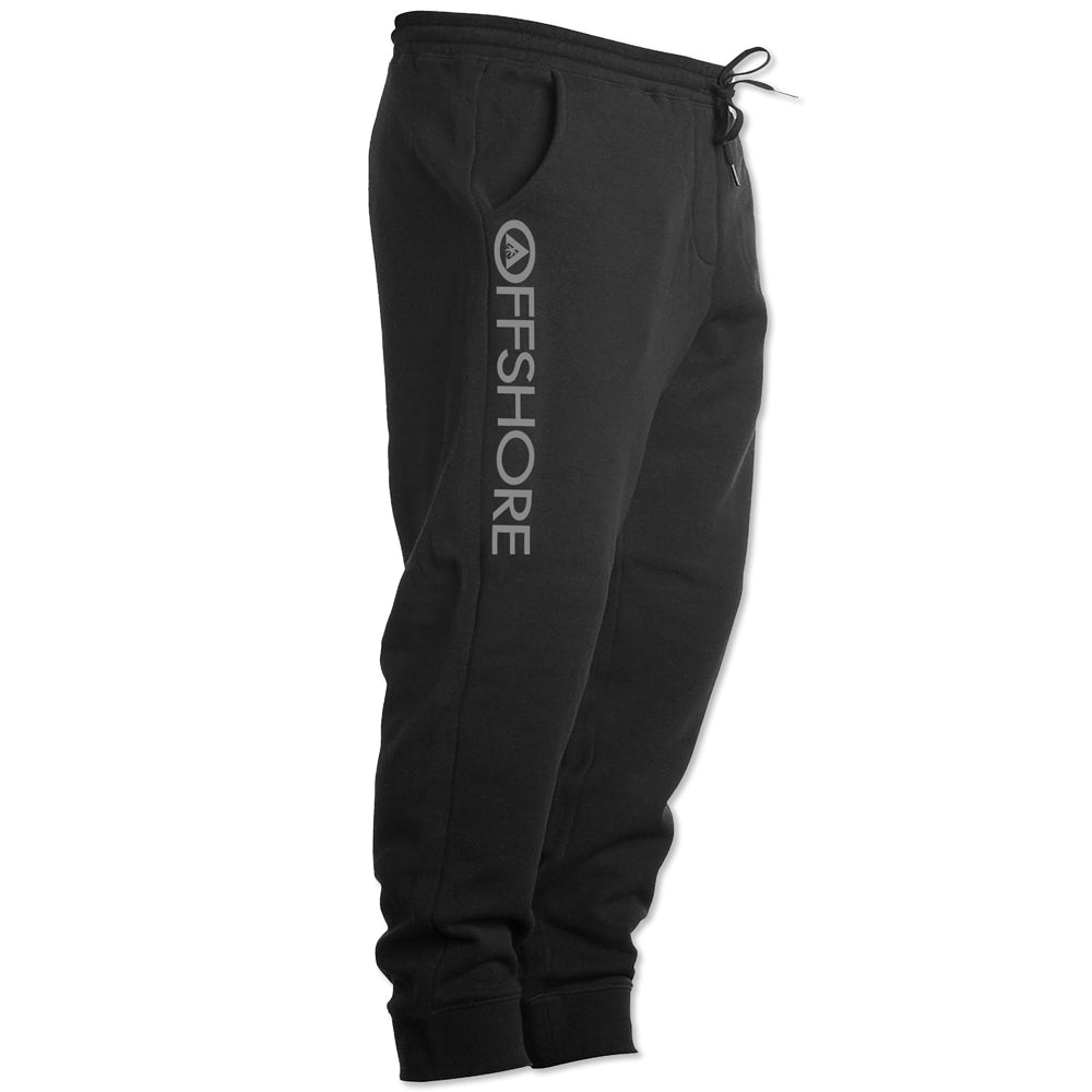 Gray Logo on Black  - Twill Jogger Pants